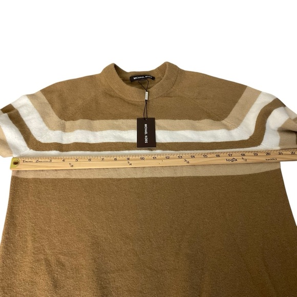 Michael Kors Tan Crewneck Sweater with Striped Pattern - Picture 7 of 7
